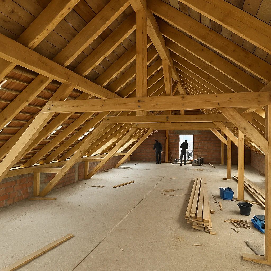 Mansardare pe structură de lemn