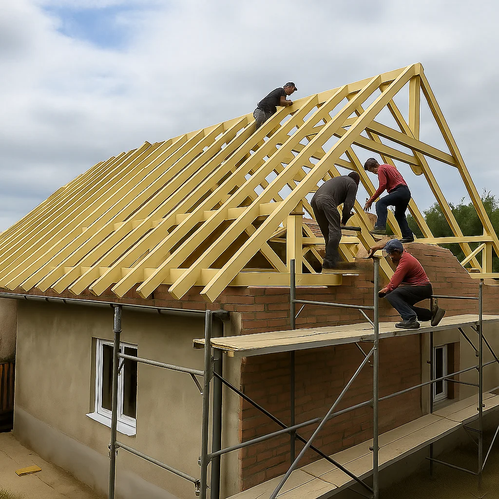 Înălțare acoperiș și creare șarpantă nouă